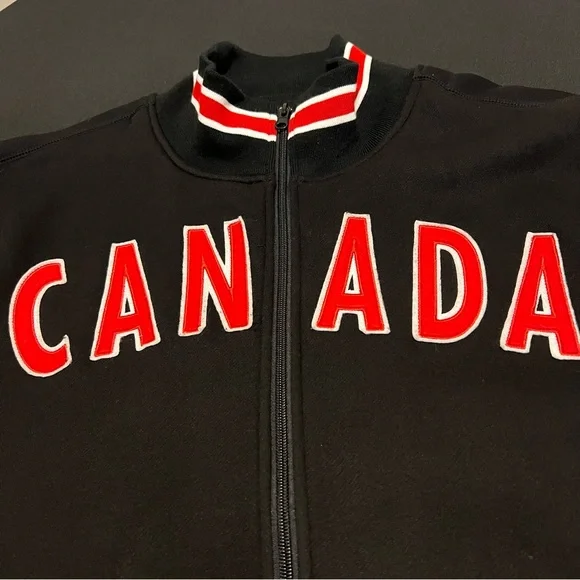 Team Canada Vintage Style Black Full Zip Sweater Jacket With Embroidery XL - Picture 3 of 11